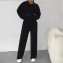 Sweatshirt à Capuche Rayé Tricoté pour Femme, Couleur Unie