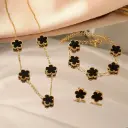 Collier Boucles d'Oreilles Ensemble Bijoux Femmes en Acier Inoxydable