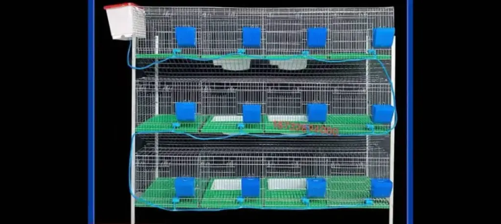 Galvanisation à Chaud Cages à Lapins à 3 Niveaux et 6 Portes Installation Facile Cage d'Élevage de Lapins Commerciale