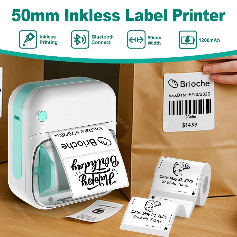  Mini Imprimante Thermique Portable pour Autocollants 