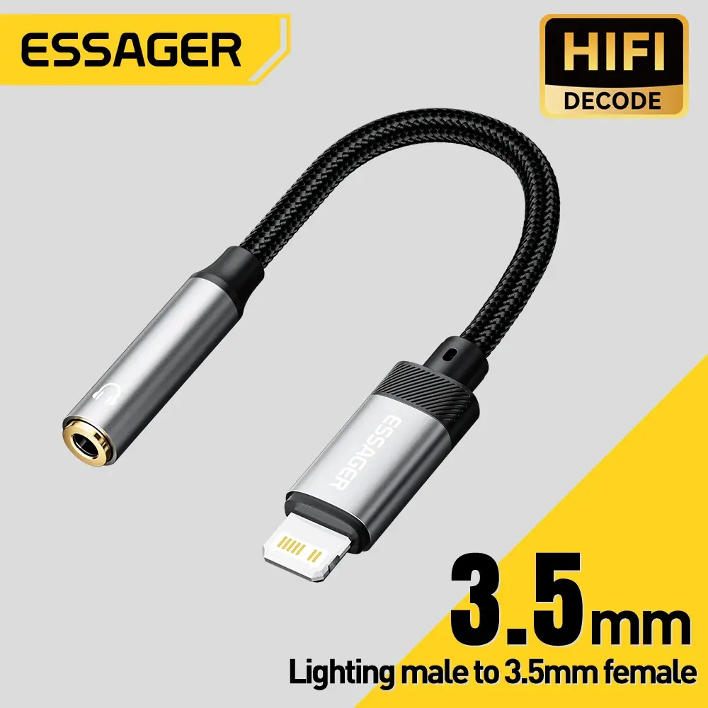 Essager-Adaptateur Audio pour Téléphone, Câble USB de Type C à 3.5, OTG, pour iPhone, Xiaomi, Oneplus, 3.5mm