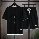 Ensemble deux pièces de T-shirts à manches courtes et shorts de sport pour hommes de style coréen, 2025 