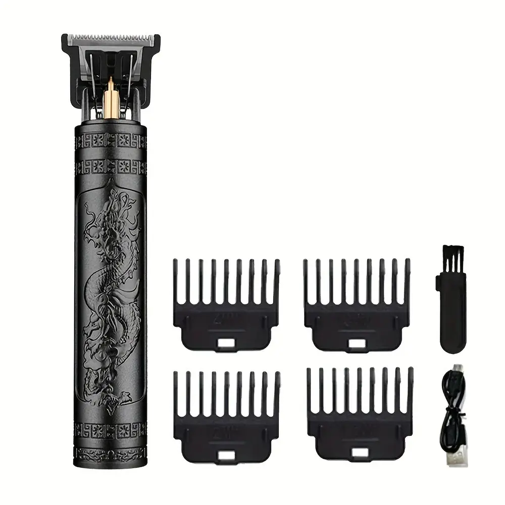 Le Mini Appareil de Barbier T9 de Petite Taille, Facile à Transporter, Rasage des Cheveux, Dispositif de Réparation Simple, Motif Dragon Chinois
