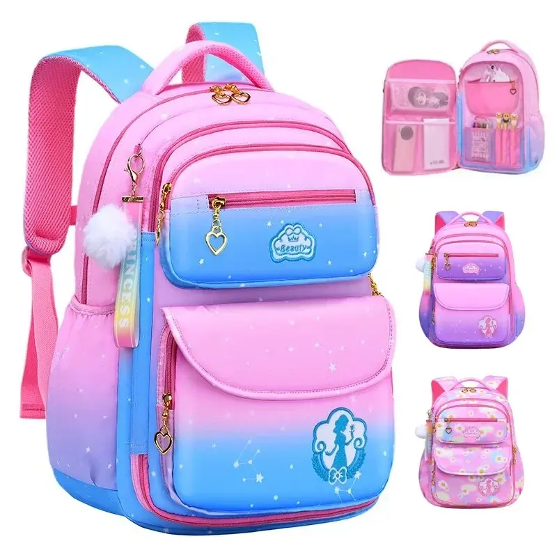 Sac d'école étanche pour filles, design de porte de réfrigérateur, sac à dos de campus pour enfants
