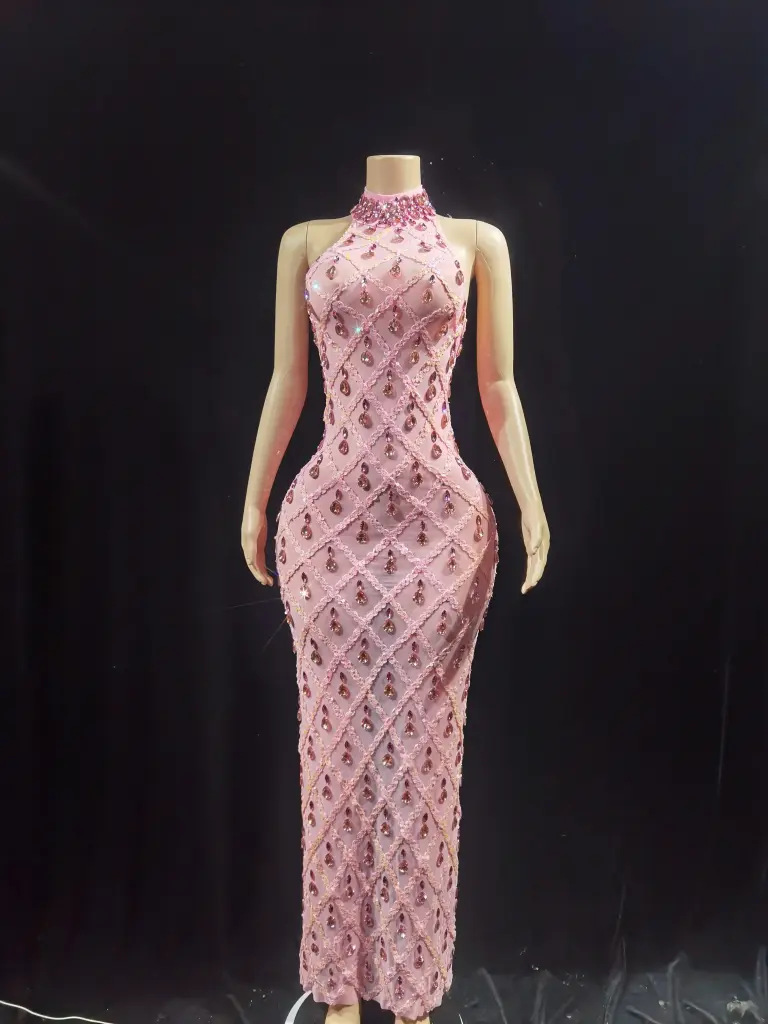 Robe de Soirée Longue en Cristal à Paillettes de Rotterdam pour Femmes, Vêtements Sexy et Transparents