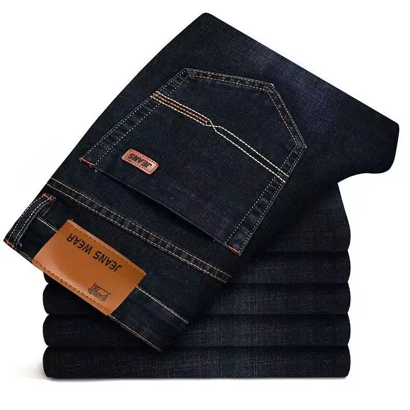 Jeans d'Affaires de Mode pour Hommes Style Classique Décontracté Élastique slim Fit Jeans Pantalons en Denim