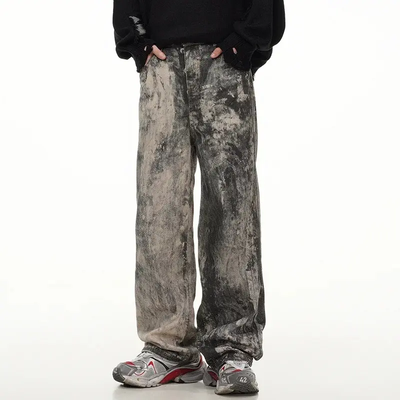 Baggy Jean Y2K Streetwear, Pantalon pour Hommes (M)