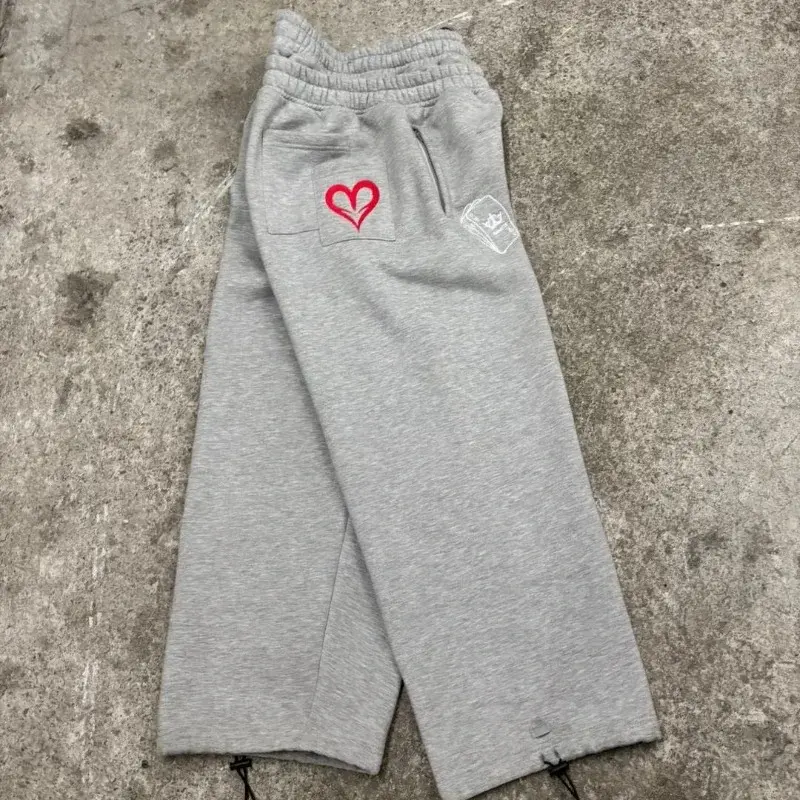 Pantalon de Jogging, Double Taille pour Hommes, Motif Brodé Tombant