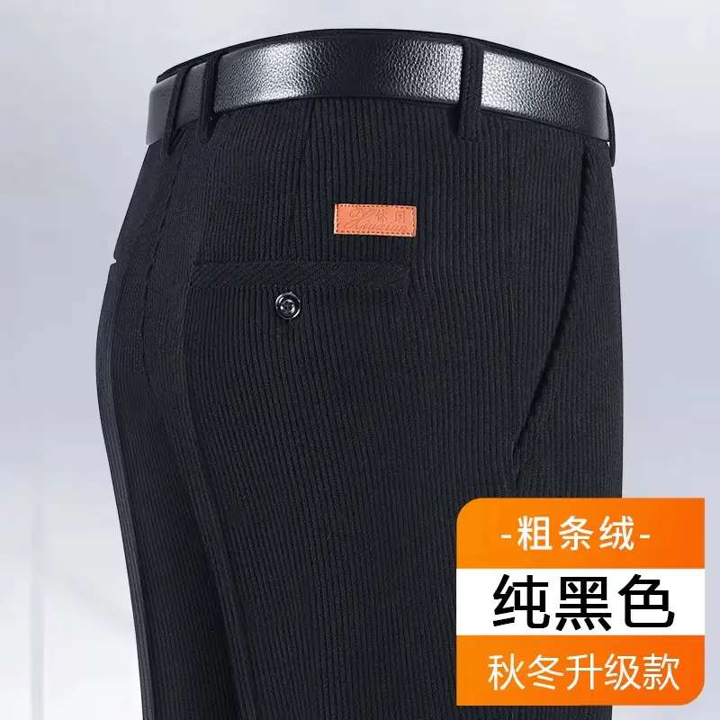 Pantalon en velours côtelé 2025, en coton pour hommes, tissu doux et confortable, pour hommes d'âge moyen