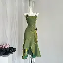 Robe Vintage Française pour Femmes, Frocs à Bretelles Spaghetti
