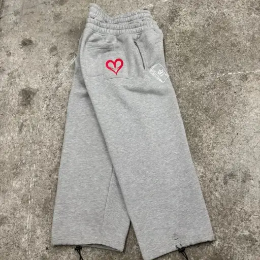 Pantalon de Jogging, Double Taille pour Hommes, Motif Brodé Tombant