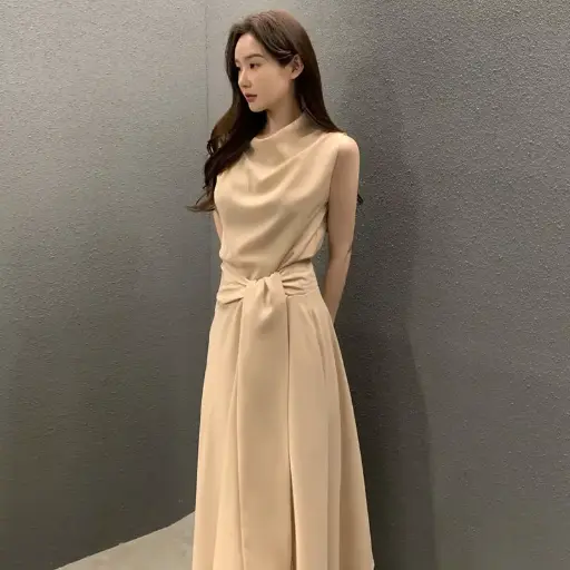 Robe Trapèze à Lacets de Style Hepburn pour Dames