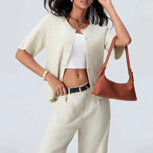 Pulls à Boutonnage Simple pour Femmes, Cardigan Vintage