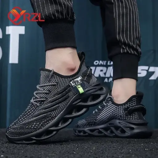 YRZL Hommes Chaussures de Sport, Course, Noir, Jogging