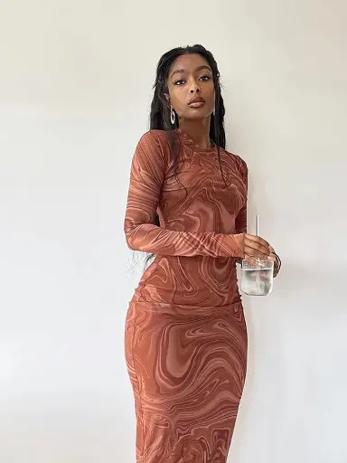 Robes de Soirée Moulantes à Manches Longues pour Femmes