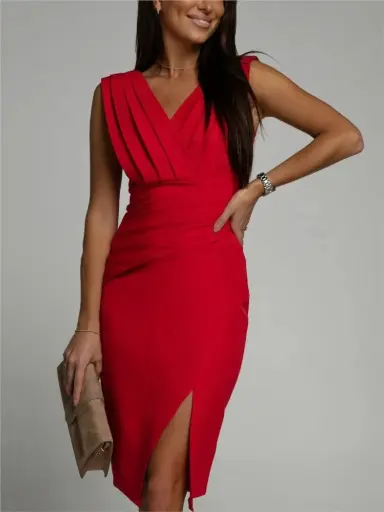 Mini Robe de Soirée en Fibre, Robe de Bureau pour Femme