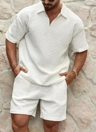 Ensemble de dehors Décontracté Gaufré pour Homme