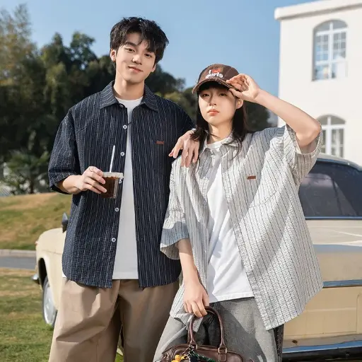 Chemises Baggy Décontractées pour Couples