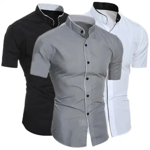 Chemise d'été Couleur Pure, Coupe Ajustée