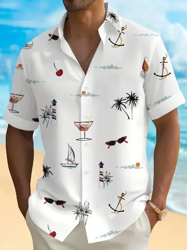 Chemise à Manches Courtes Boutonnée
