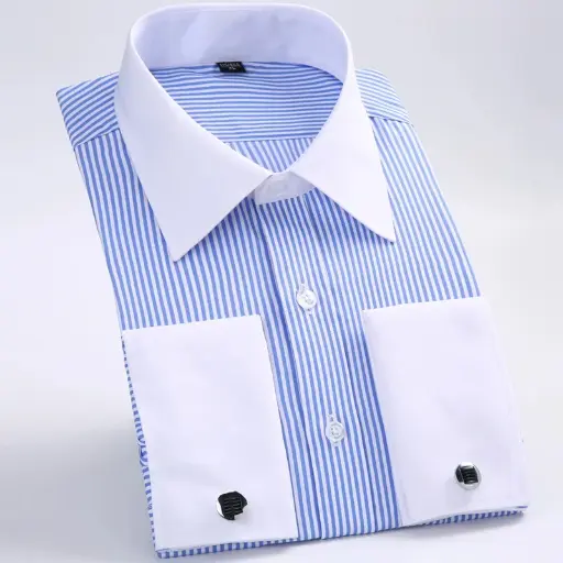 Chemise à Manchette Française pour Hommes