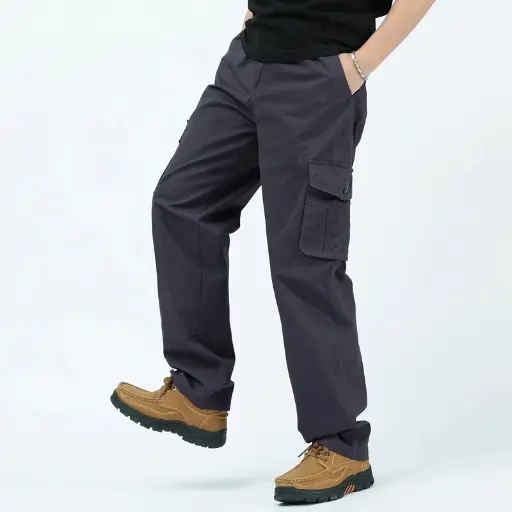 Pantalon Kaki d'été pour Hommes, Grande Taille, Coupe Droite