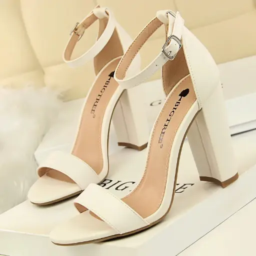 Sandales à Talons Hauts en Cuir PU pour Femme, Chaussures de Soirée d'Été