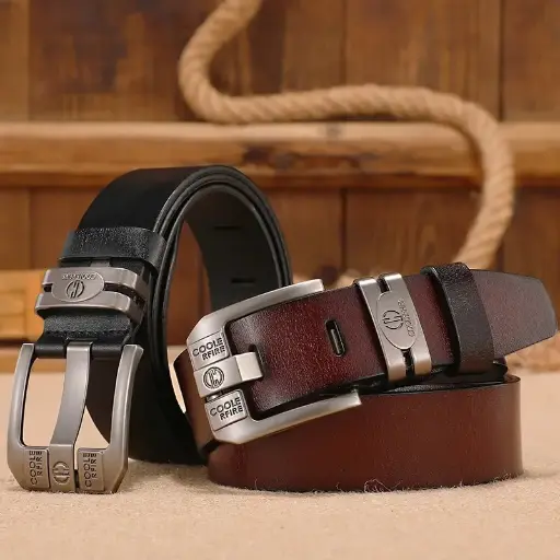 Ceintures de Cowboy en Cuir Véritable pour Hommes, Larges, à Boucle de Haute Qualité