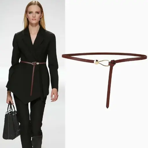 Ceinture Femmes en Cuir Véritable pour Robes, Ceintures Réglables