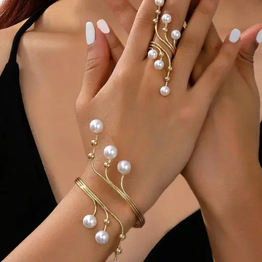 Ensemble de Bijoux Mode – Perles Géométriques & Ligne Enroulée