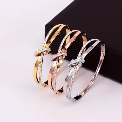 Bracelet en Zircon Demi-Cercle pour Femme