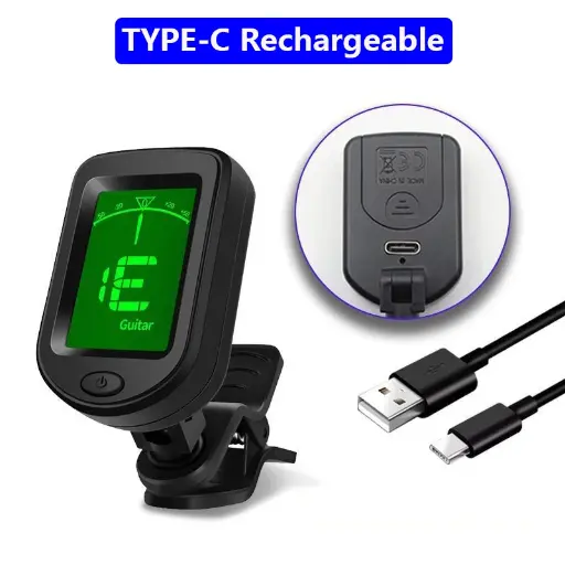 Accordeur de guitare Rechargeable pour tous les instruments